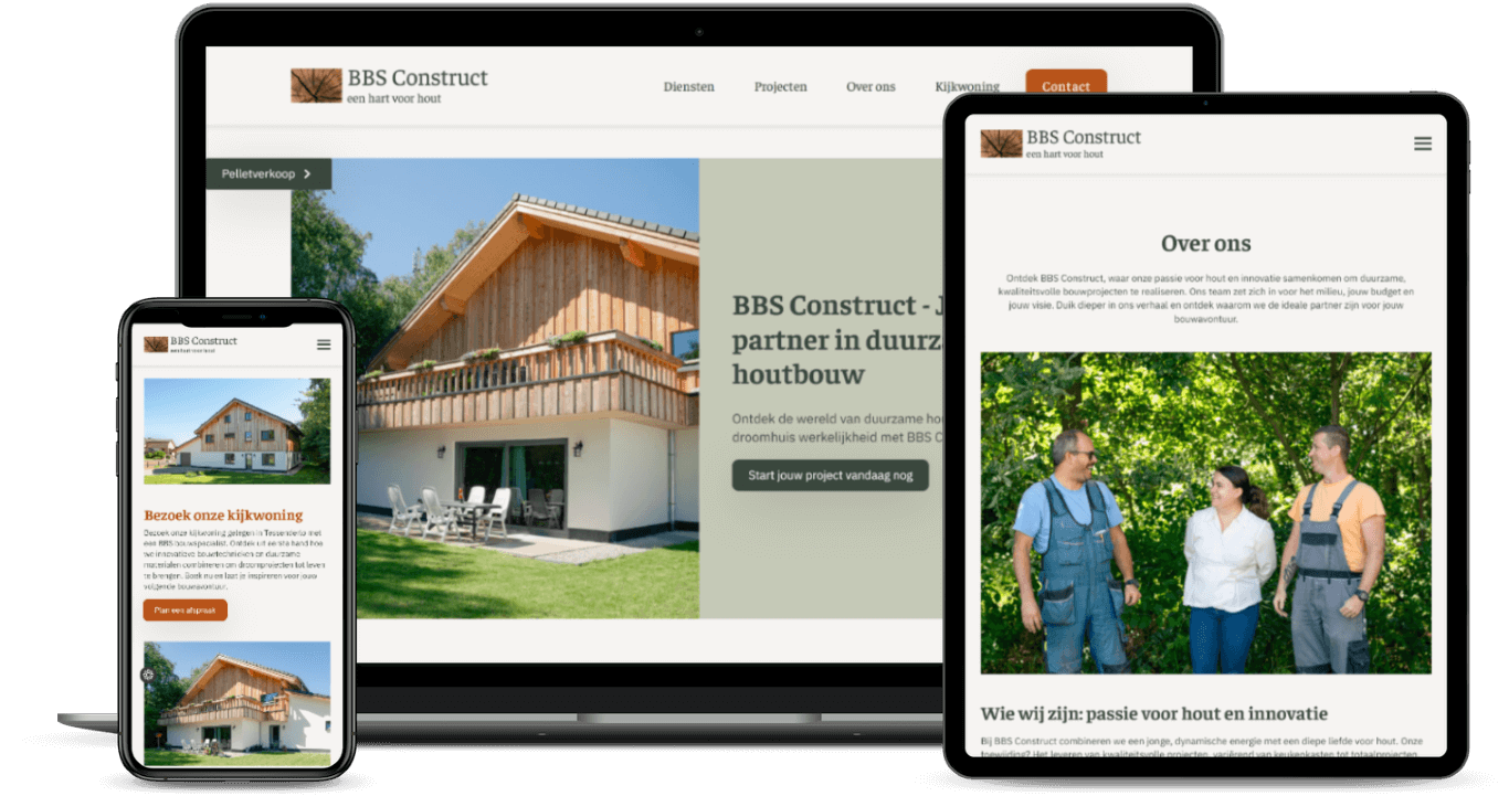 De website van BBS Construct op laptop en smartphone