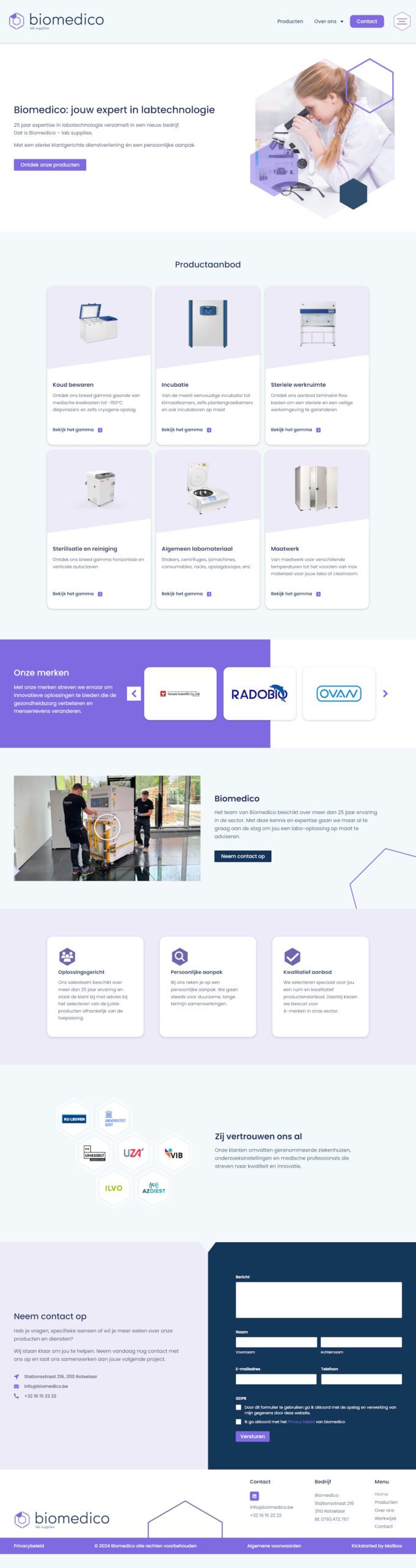 De website van Biomedico