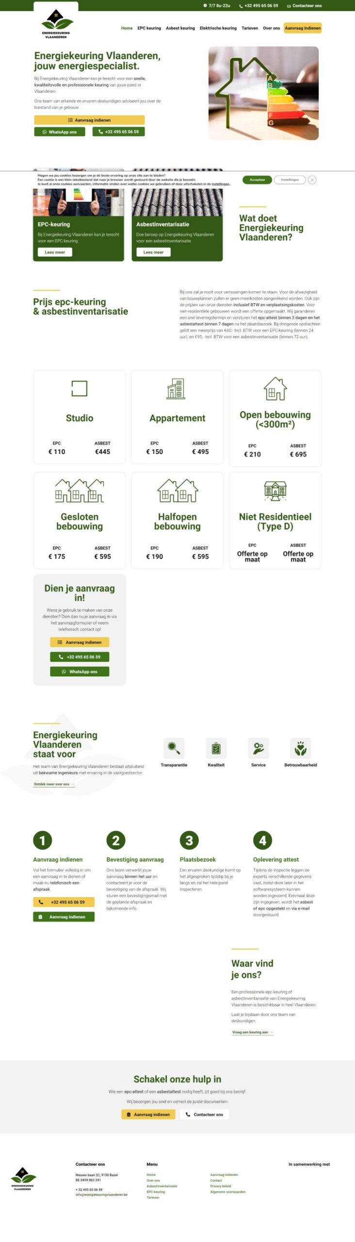 De website van Energiekeuring Vlaanderen