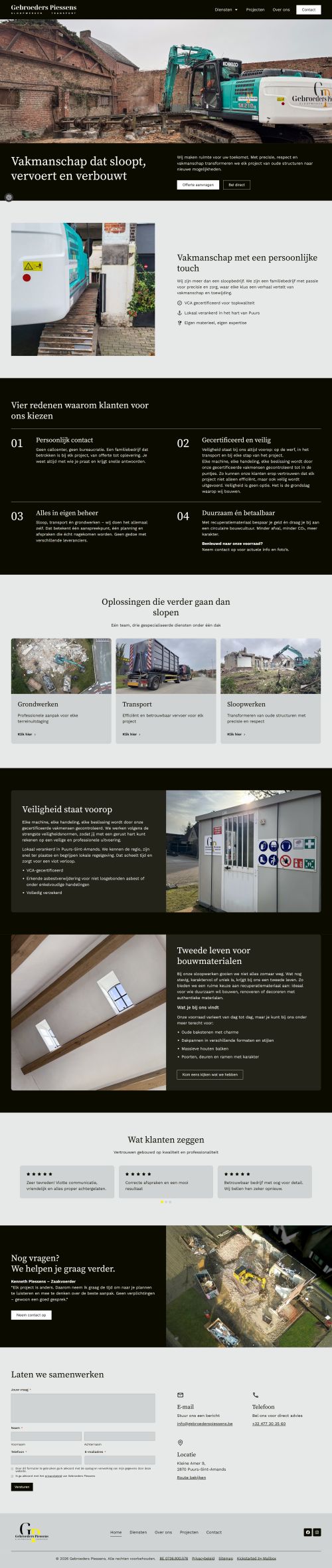 De website van Gebroeders Piessens