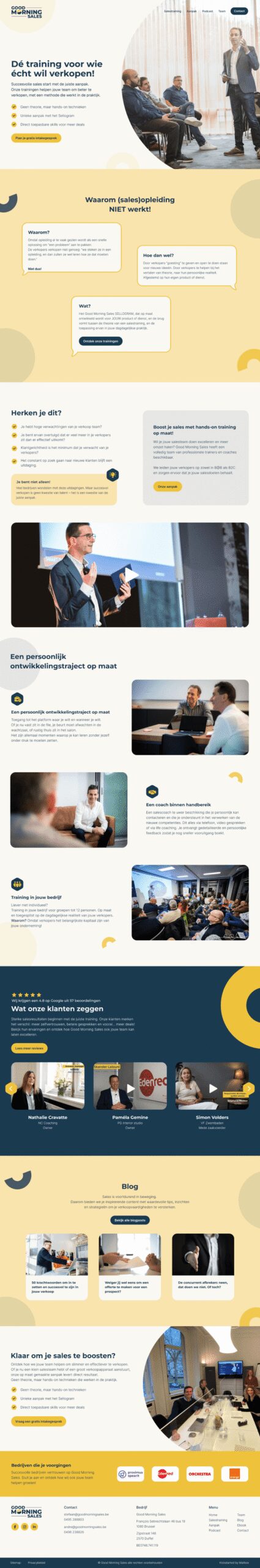 De website van Good Morning Sales