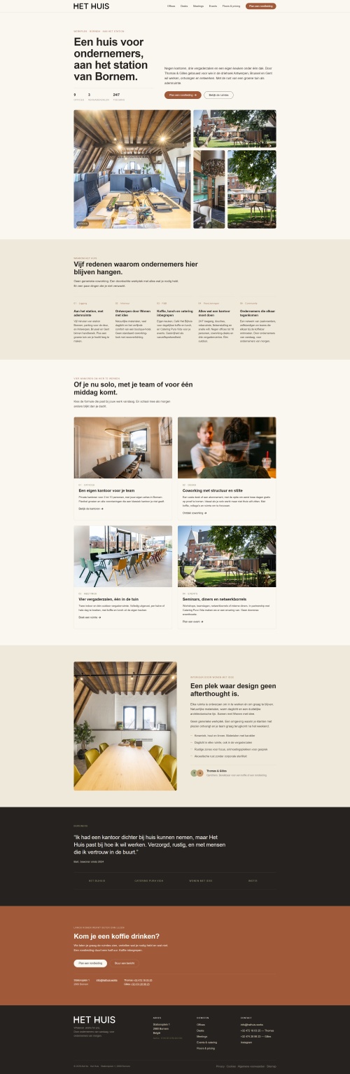 De website van Het Huis.works