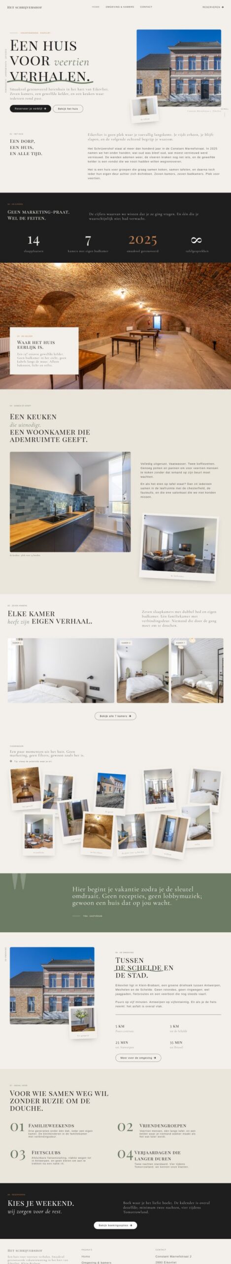De website van Het Schrijvershof