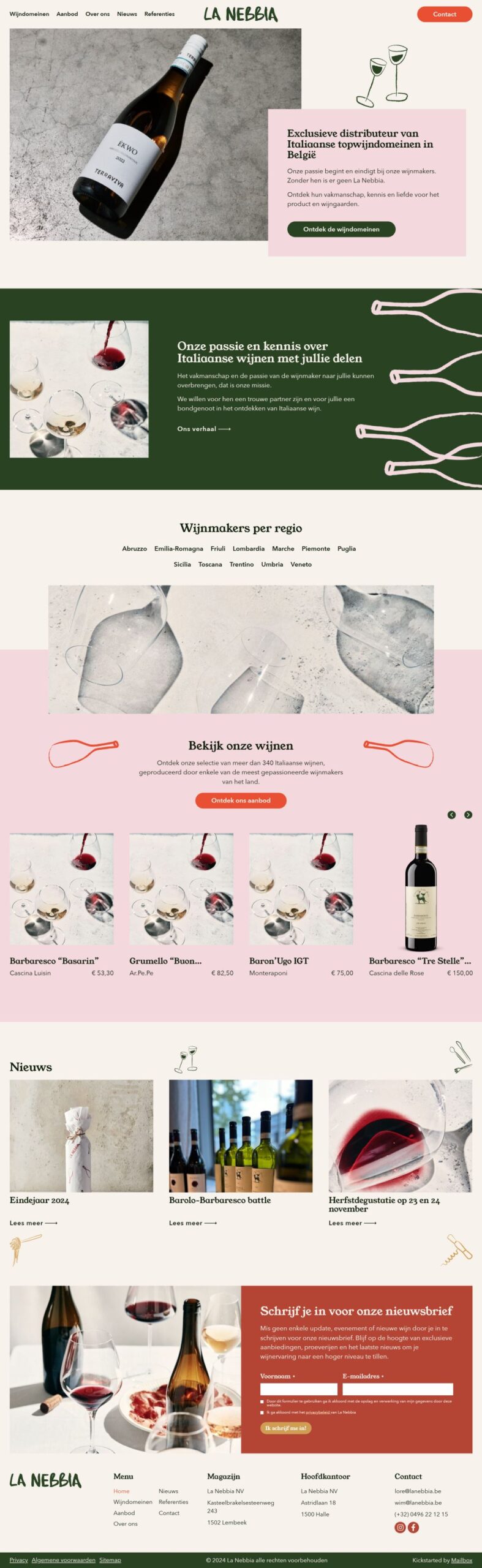 De website van La Nebbia