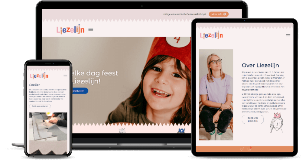 De website van Liezelijn op laptop en smartphone