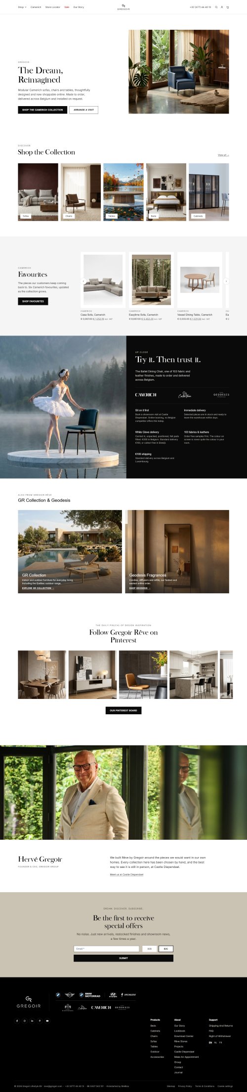 De website van Rêve Webshop