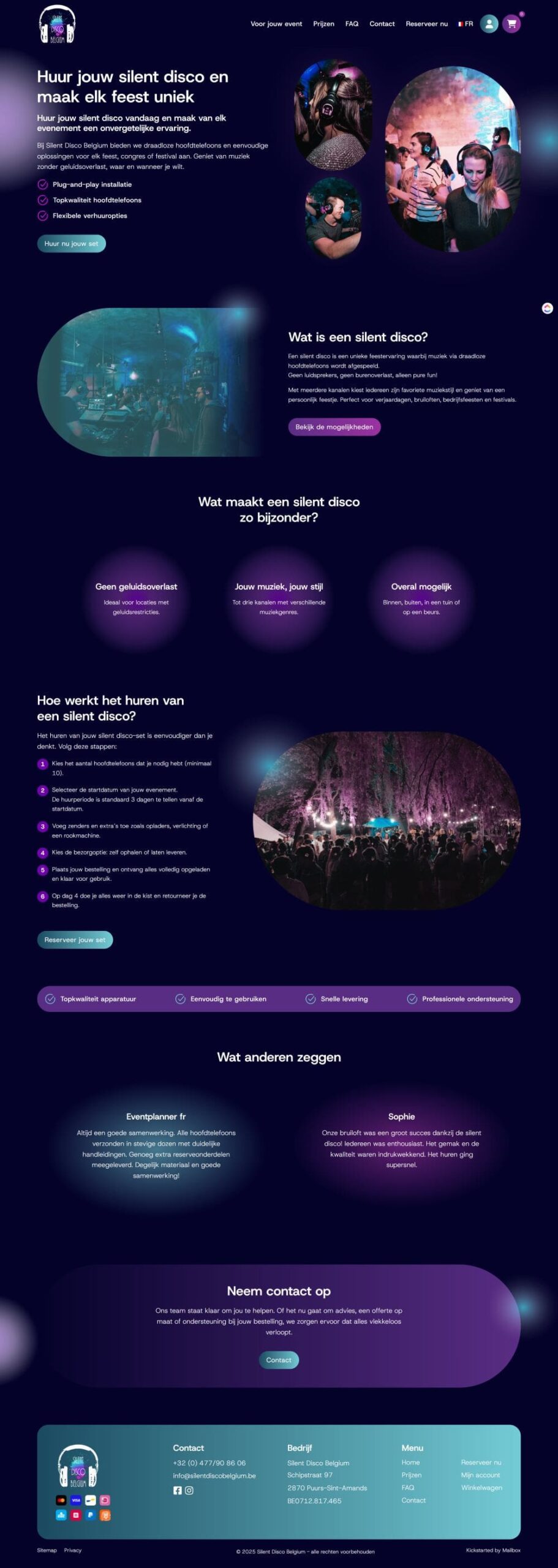 De website van Silent Disco