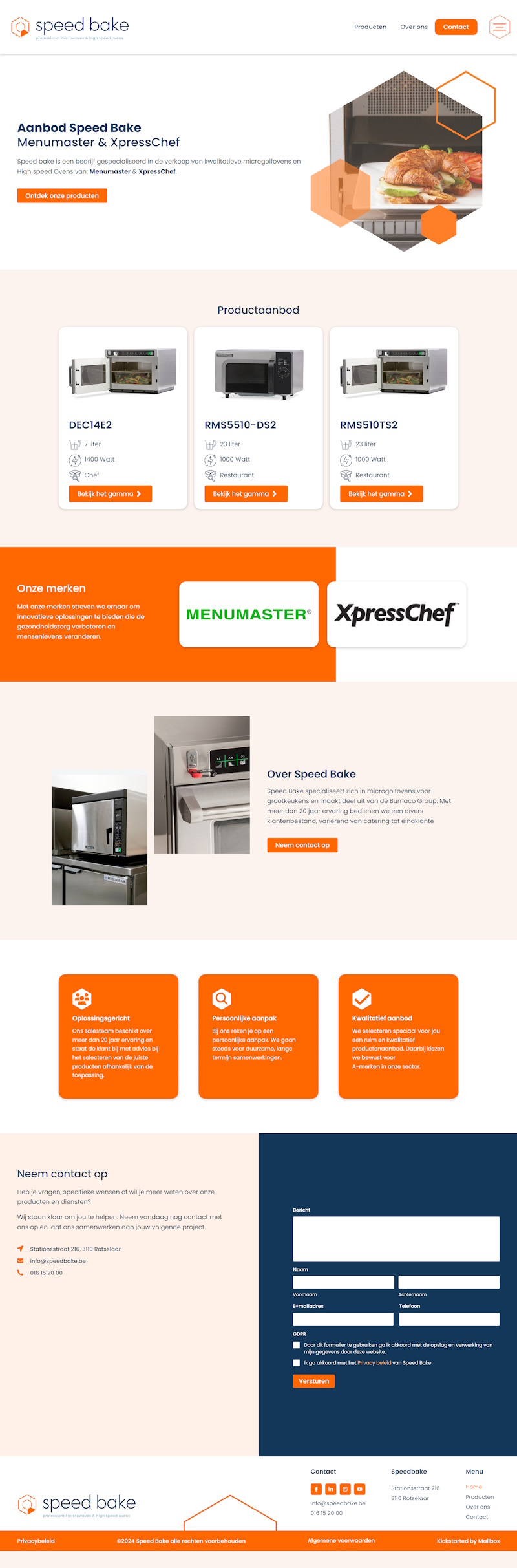De website van Speedbake