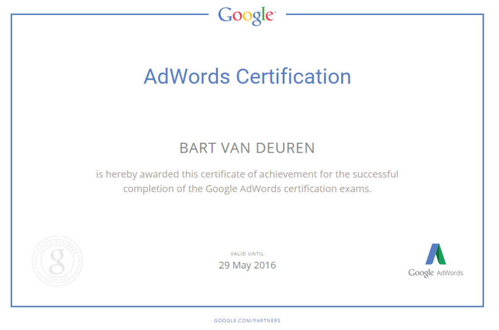 adwords certification 1024x677 1 eindelijk : adwords certificatie