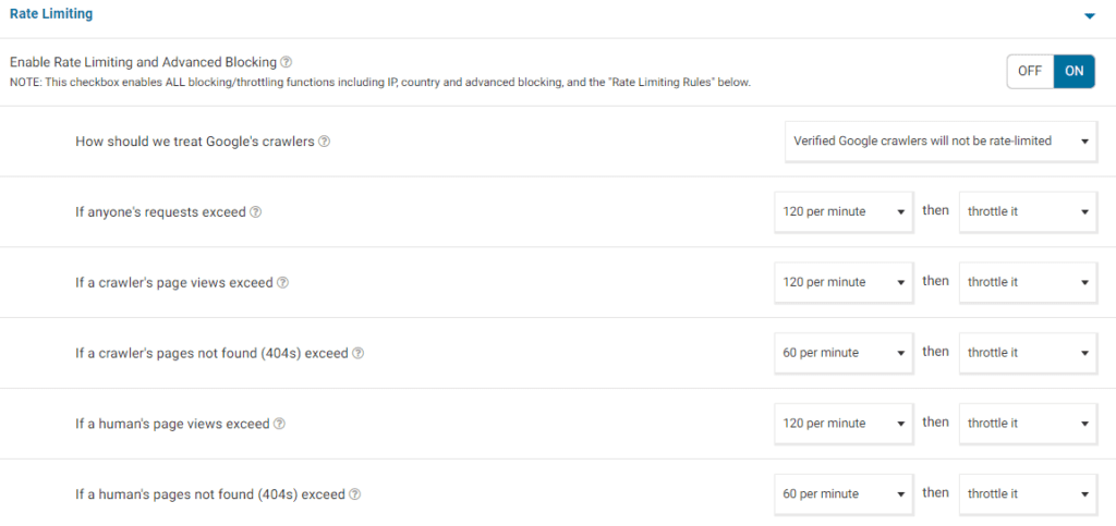 wordfence rate limiting