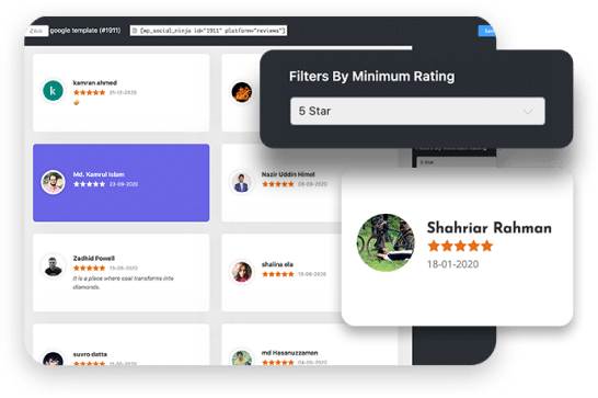 social ninja star ratings