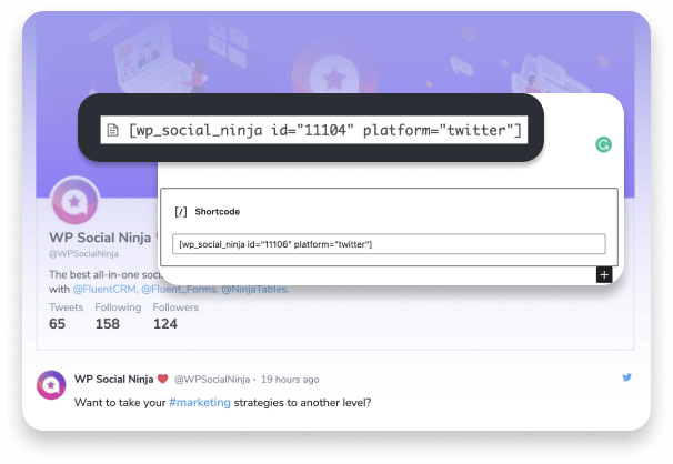 social ninja shortcode