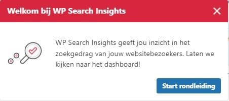 WP Search Insights rondleiding